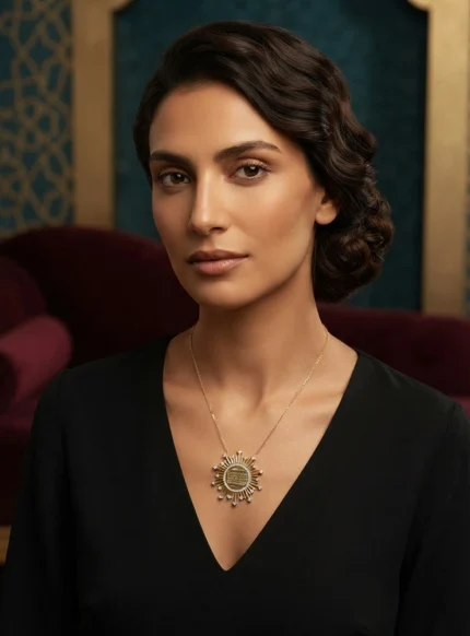 سلسلة شمس البركة ضمن تشكيلة إكسسوارات عصرية كخيار أفخم الهدايا النسائية من متجر Quorvella للمجوهرات.